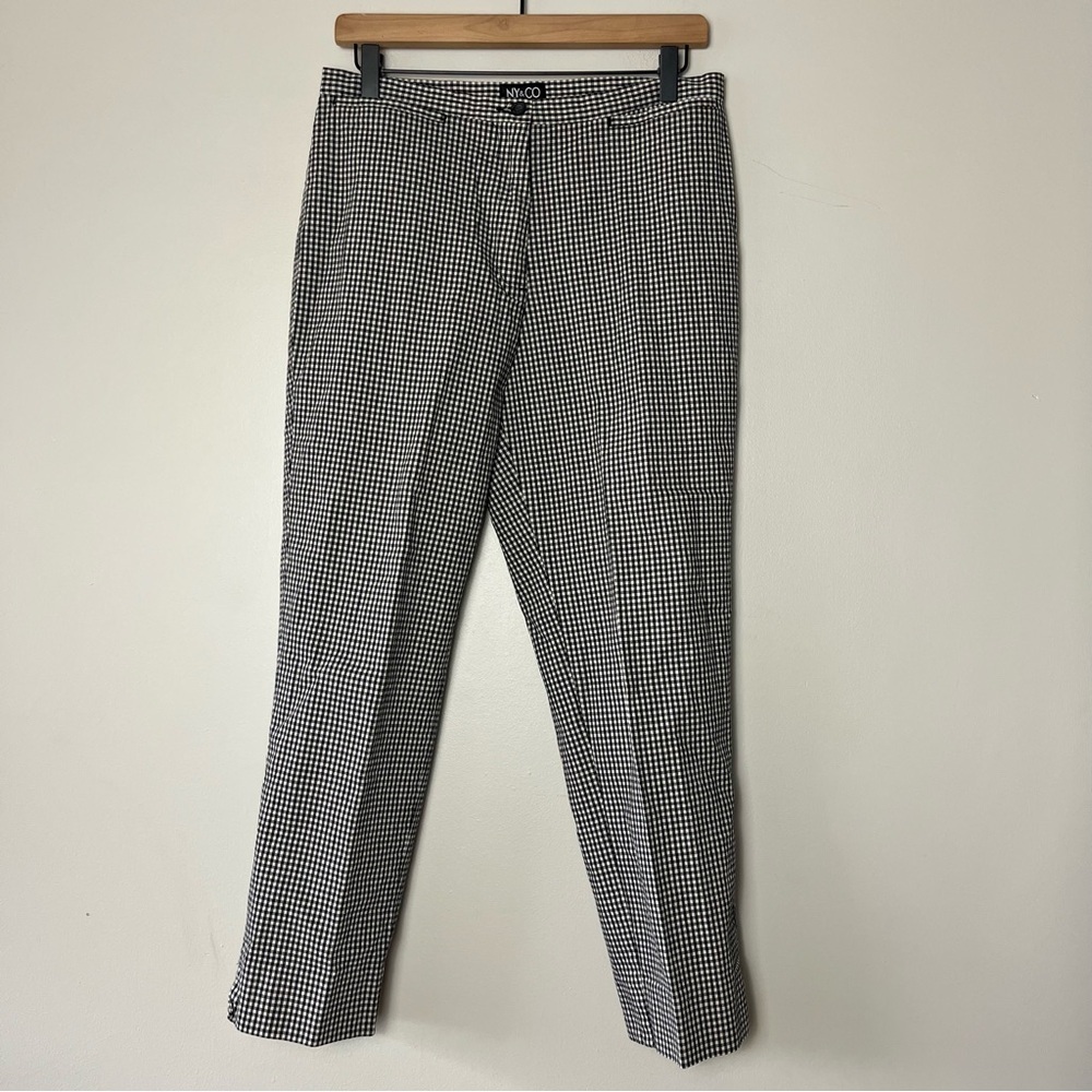 Vintage New York & Company Gingham Straight Leg Pants Women's 10‎